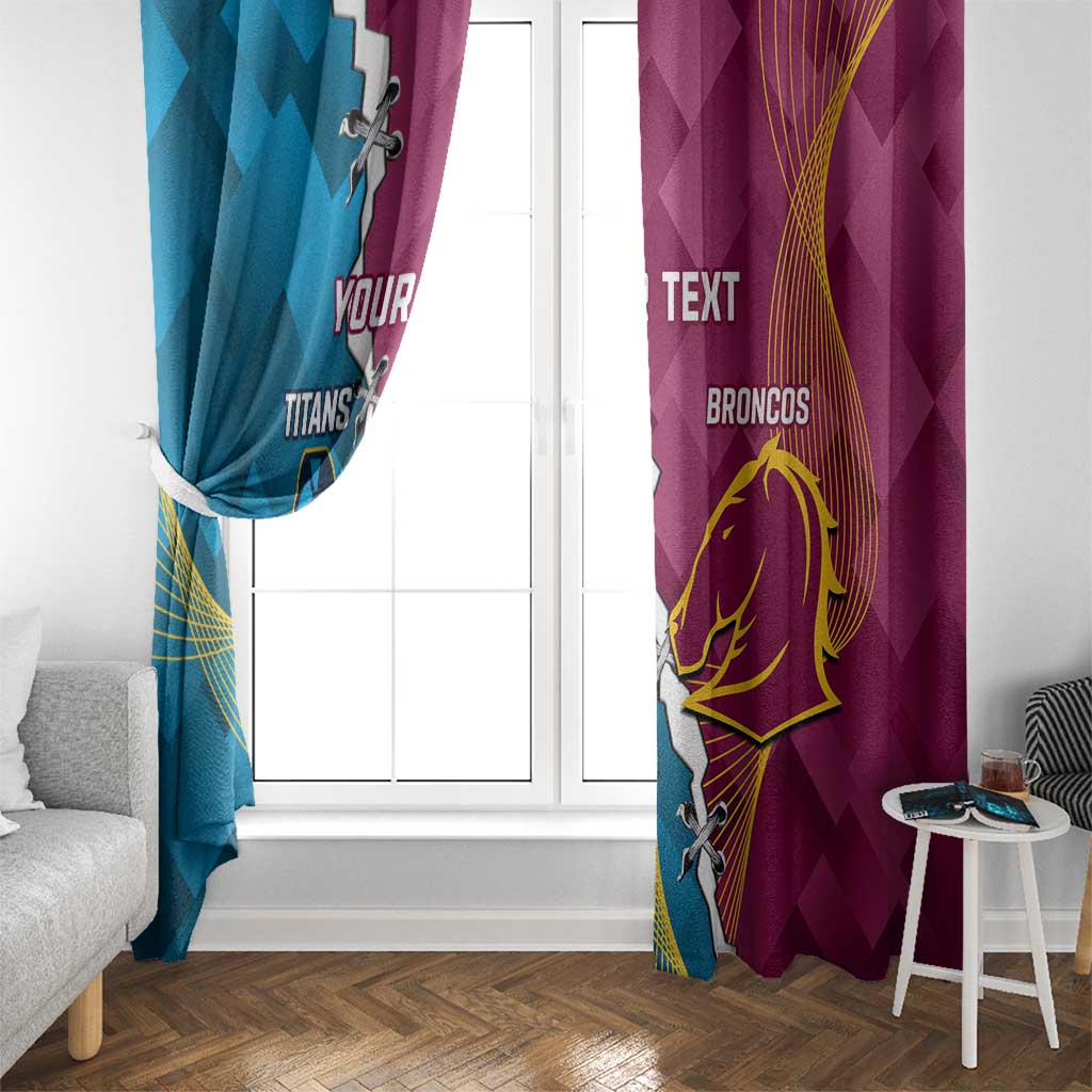 Custom Broncos And Titans Rugby 2024 Window Curtain Dynamic Style