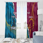 Custom Broncos And Titans Rugby 2024 Window Curtain Dynamic Style