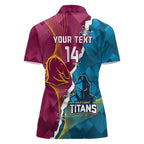 Custom Broncos And Titans Rugby 2024 Women Polo Shirt Dynamic Style