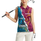 Custom Broncos And Titans Rugby 2024 Women Sleeveless Polo Shirt Dynamic Style