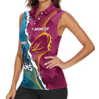 Custom Broncos And Titans Rugby 2024 Women Sleeveless Polo Shirt Dynamic Style