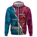 Custom Broncos And Titans Rugby 2024 Zip Hoodie Dynamic Style