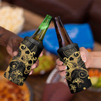 Black And Gold Aotearoa Whai Can Cooler Tumbler NZ Stingrays Maori Curves Style