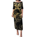 Black And Gold Aotearoa Whai Puletasi NZ Stingrays Maori Curves Style