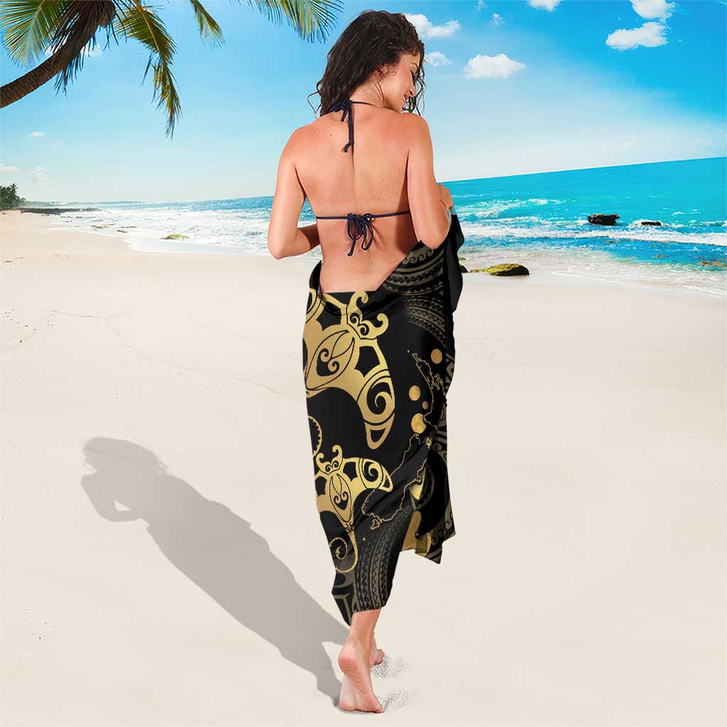 Black And Gold Aotearoa Whai Sarong NZ Stingrays Maori Curves Style