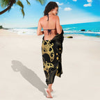 Black And Gold Aotearoa Whai Sarong NZ Stingrays Maori Curves Style