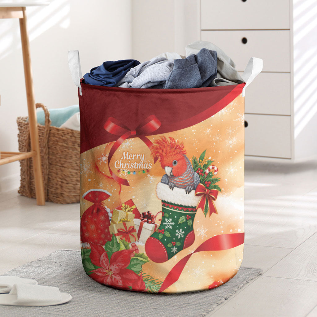 Gang-gang Cockatoo Christmas Australia Laundry Basket Aussie Xmas Sock Coquette Bow