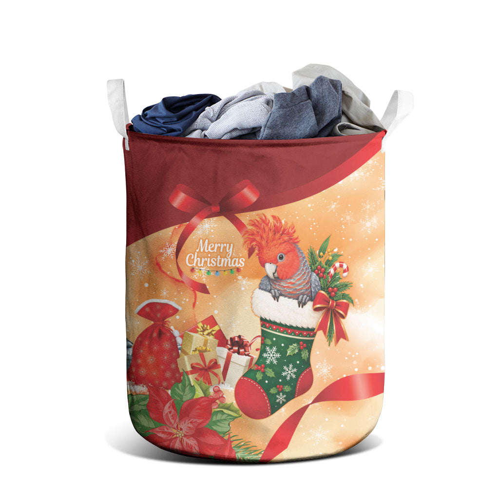 Gang-gang Cockatoo Christmas Australia Laundry Basket Aussie Xmas Sock Coquette Bow