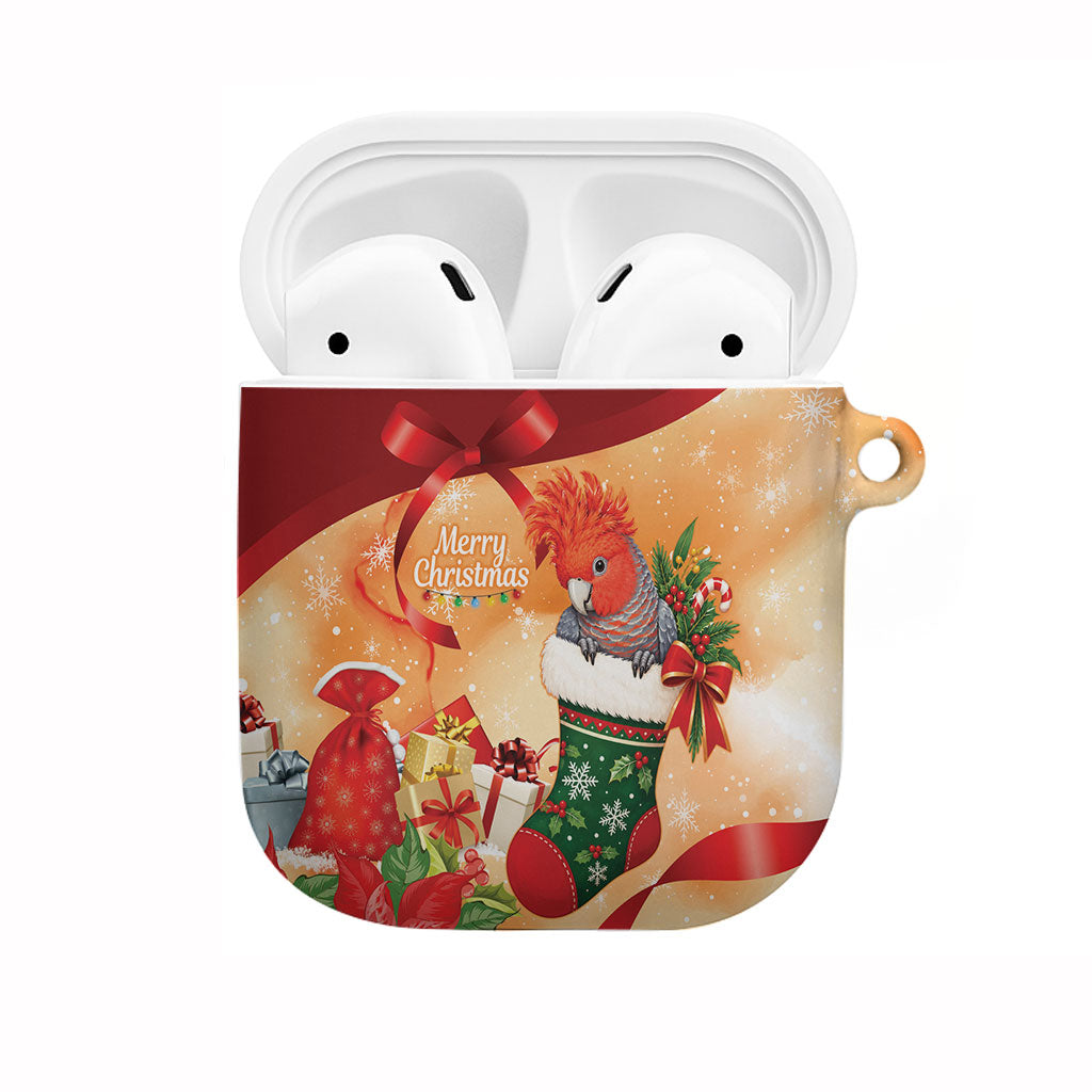 Gang-gang Cockatoo Christmas Australia AirPods Case Aussie Xmas Sock Coquette Bow