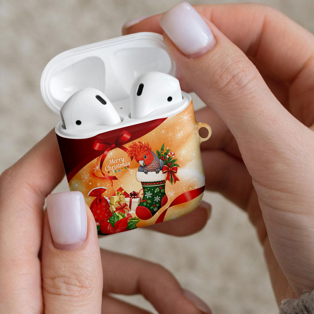 Gang-gang Cockatoo Christmas Australia AirPods Case Aussie Xmas Sock Coquette Bow