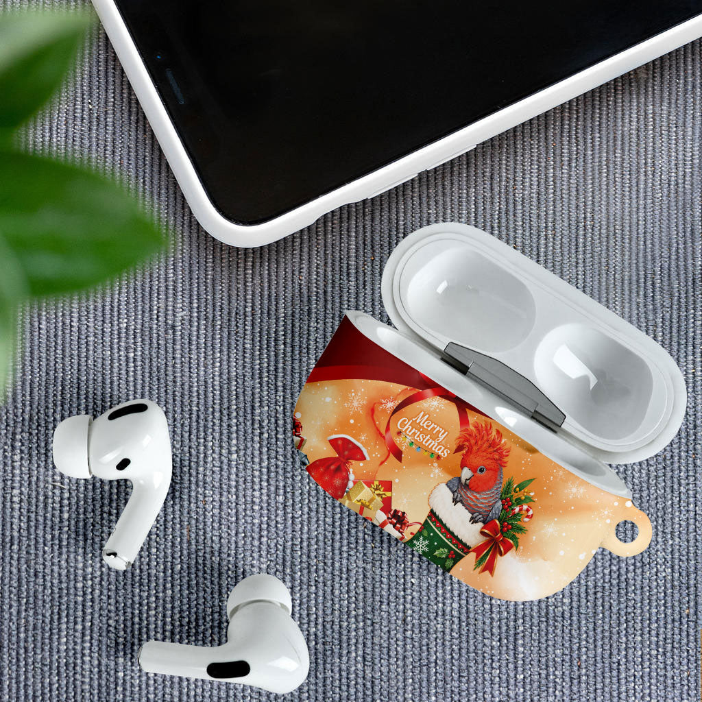 Gang-gang Cockatoo Christmas Australia AirPods Case Aussie Xmas Sock Coquette Bow