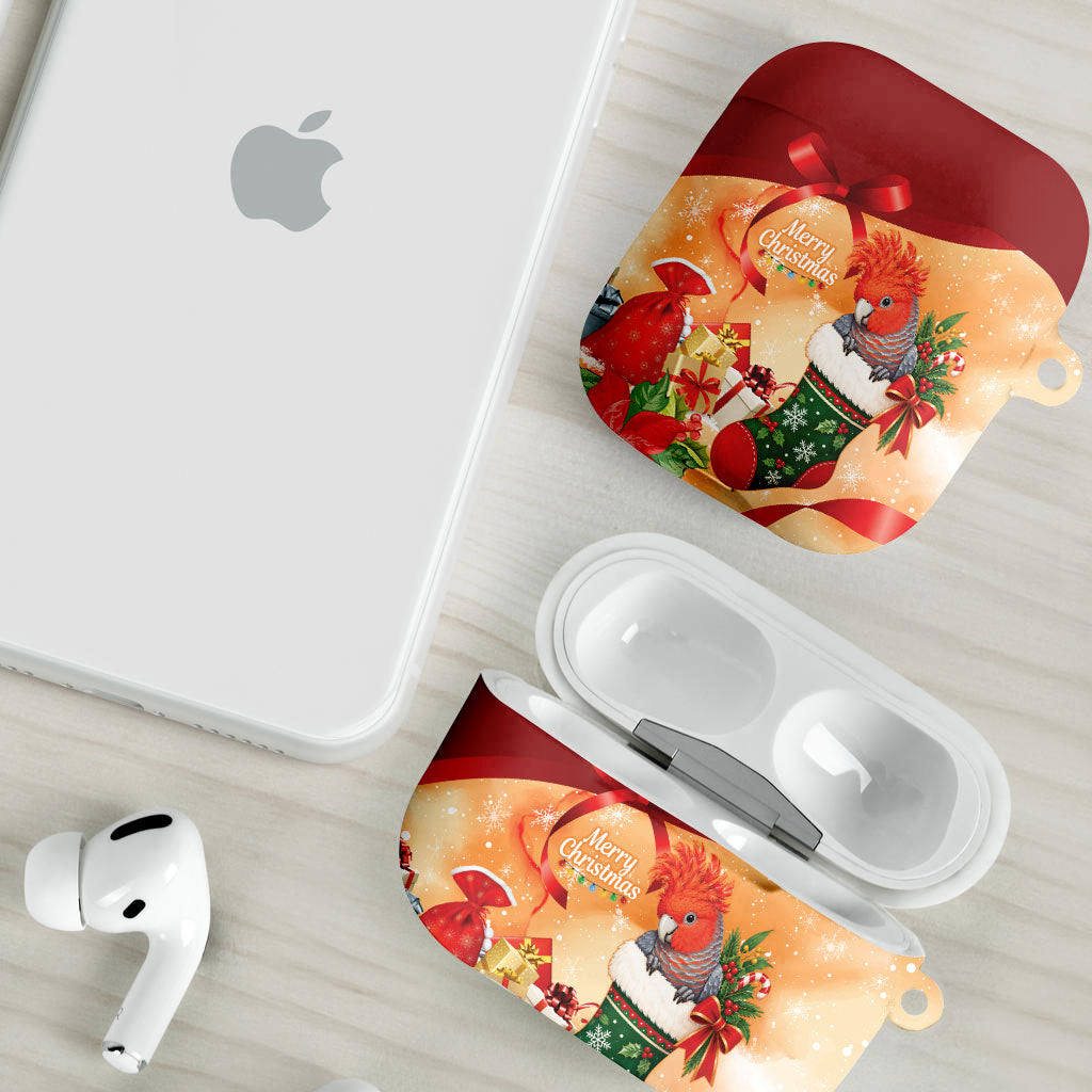 Gang-gang Cockatoo Christmas Australia AirPods Case Aussie Xmas Sock Coquette Bow