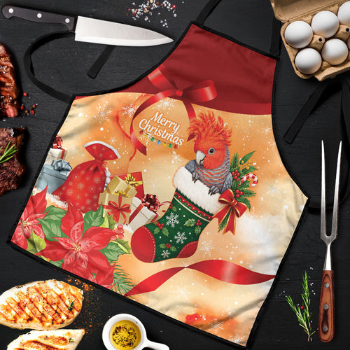Gang-gang Cockatoo Christmas Australia Apron Aussie Xmas Sock Coquette Bow