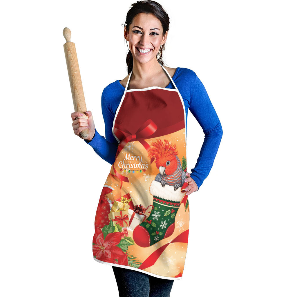 Gang-gang Cockatoo Christmas Australia Apron Aussie Xmas Sock Coquette Bow