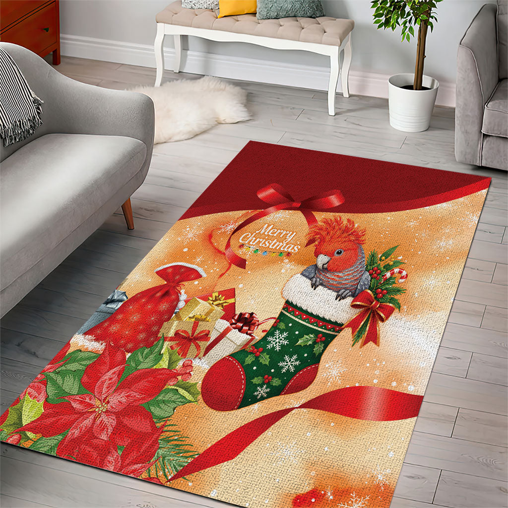 Gang-gang Cockatoo Christmas Australia Area Rug Aussie Xmas Sock Coquette Bow