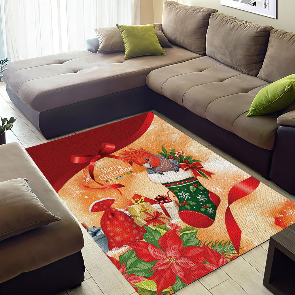 Gang-gang Cockatoo Christmas Australia Area Rug Aussie Xmas Sock Coquette Bow
