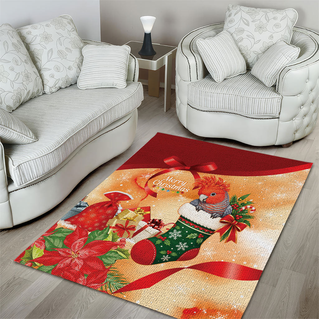 Gang-gang Cockatoo Christmas Australia Area Rug Aussie Xmas Sock Coquette Bow