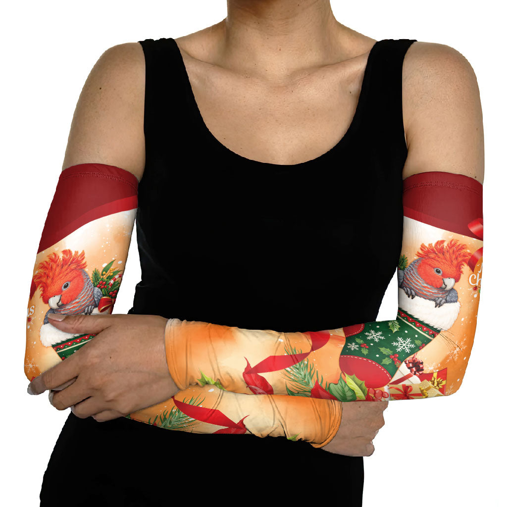 Gang-gang Cockatoo Christmas Australia Arm Sleeves Aussie Xmas Sock Coquette Bow