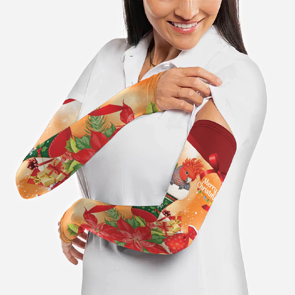 Gang-gang Cockatoo Christmas Australia Arm Sleeves Aussie Xmas Sock Coquette Bow