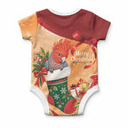 Gang-gang Cockatoo Christmas Australia Baby Onesie Aussie Xmas Sock Coquette Bow