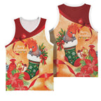 Gang-gang Cockatoo Christmas Australia Basketball Jersey Aussie Xmas Sock Coquette Bow
