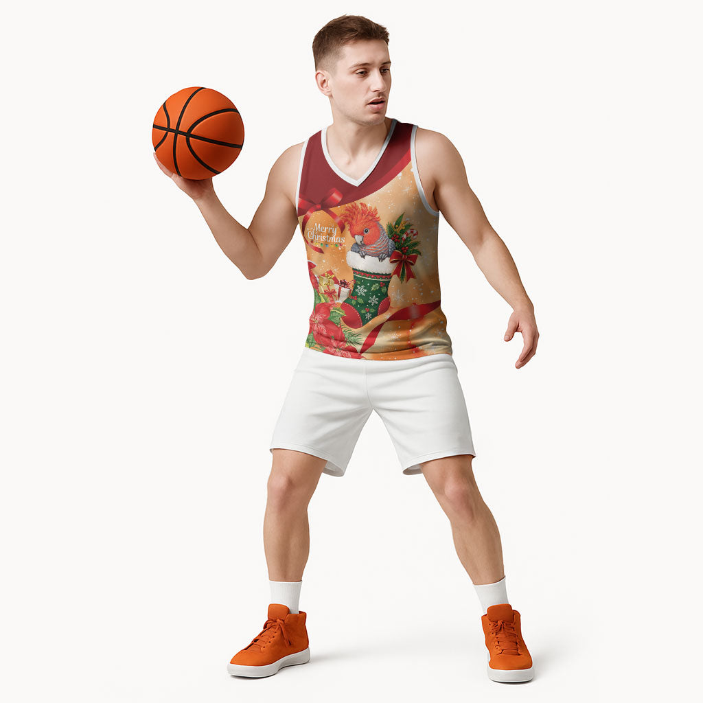 Gang-gang Cockatoo Christmas Australia Basketball Jersey Aussie Xmas Sock Coquette Bow