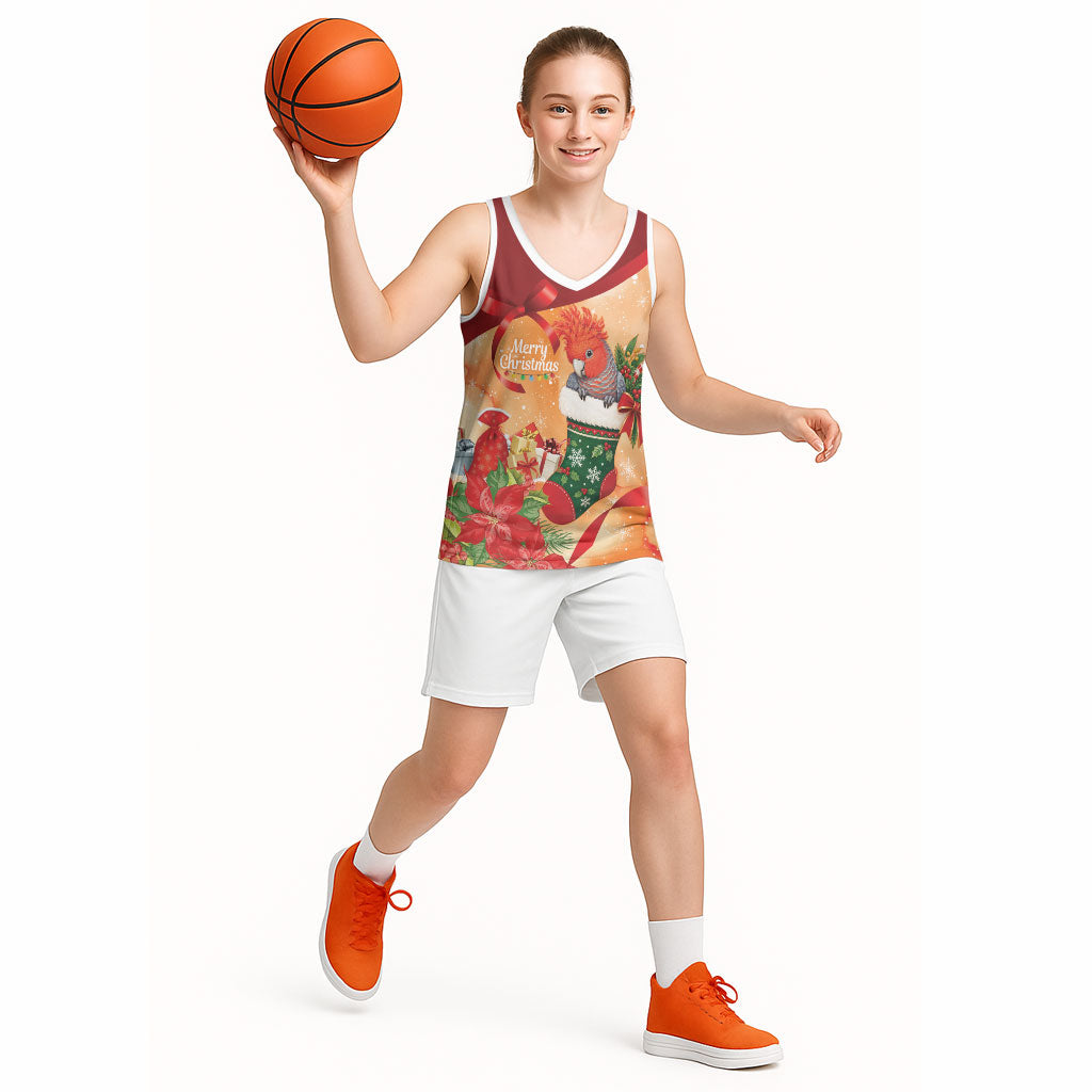 Gang-gang Cockatoo Christmas Australia Basketball Jersey Aussie Xmas Sock Coquette Bow
