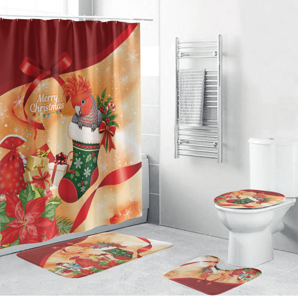 Gang-gang Cockatoo Christmas Australia Bathroom Set Aussie Xmas Sock Coquette Bow