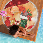 Gang-gang Cockatoo Christmas Australia Beach Blanket Aussie Xmas Sock Coquette Bow