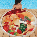 Gang-gang Cockatoo Christmas Australia Beach Blanket Aussie Xmas Sock Coquette Bow