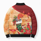 Gang-gang Cockatoo Christmas Australia Bomber Puffer Jacket Aussie Xmas Sock Coquette Bow
