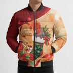 Gang-gang Cockatoo Christmas Australia Bomber Puffer Jacket Aussie Xmas Sock Coquette Bow
