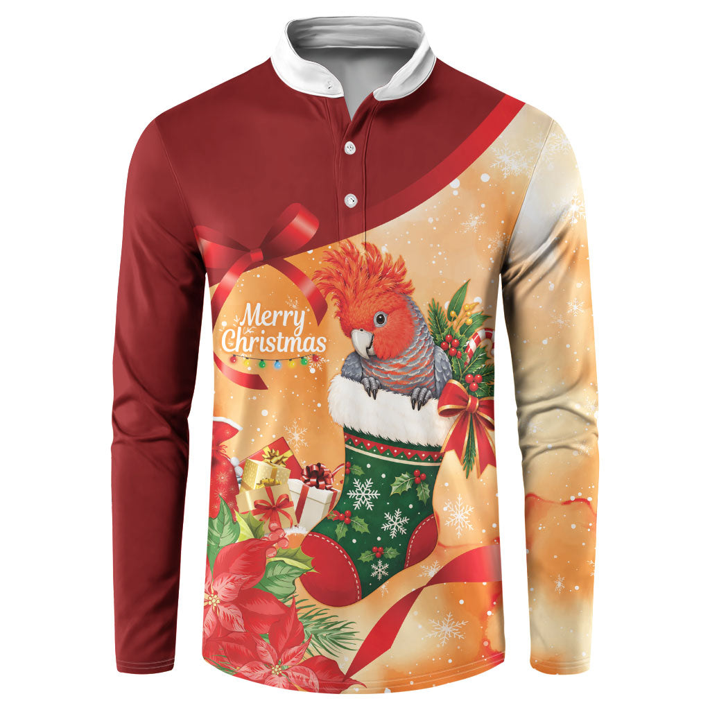 Gang-gang Cockatoo Christmas Australia Button Sweatshirt Aussie Xmas Sock Coquette Bow