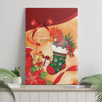 Gang-gang Cockatoo Christmas Australia Canvas Wall Art Aussie Xmas Sock Coquette Bow