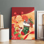 Gang-gang Cockatoo Christmas Australia Canvas Wall Art Aussie Xmas Sock Coquette Bow