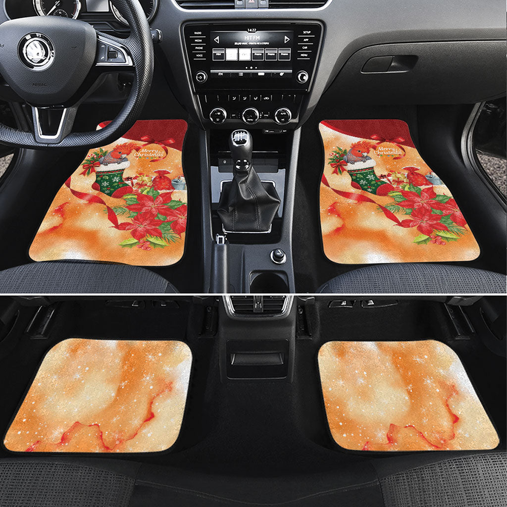 Gang-gang Cockatoo Christmas Australia Car Mats Aussie Xmas Sock Coquette Bow