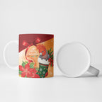 Gang-gang Cockatoo Christmas Australia Ceramic Mug Aussie Xmas Sock Coquette Bow