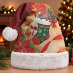 Gang-gang Cockatoo Christmas Australia Christmas Santa Hat Aussie Xmas Sock Coquette Bow