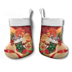 Gang-gang Cockatoo Christmas Australia Christmas Stocking Aussie Xmas Sock Coquette Bow
