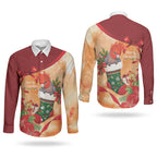 Gang-gang Cockatoo Christmas Australia Couples Matching Off Shoulder Maxi Dress and Long Sleeve Button Shirt Aussie Xmas Sock Coquette Bow