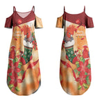 Gang-gang Cockatoo Christmas Australia Couples Matching Summer Maxi Dress and Hawaiian Shirt Aussie Xmas Sock Coquette Bow