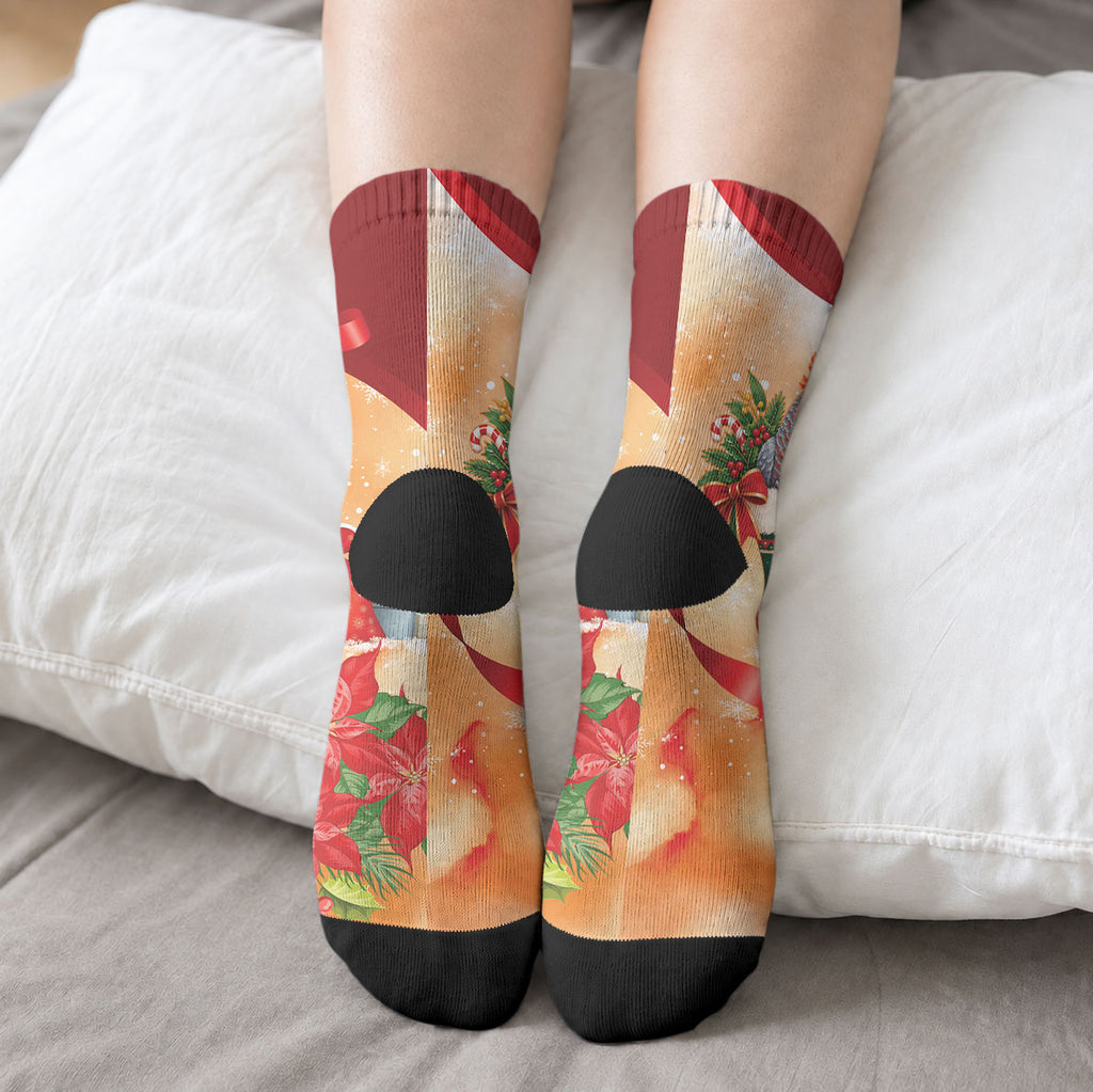 Gang-gang Cockatoo Christmas Australia Crew Socks Aussie Xmas Sock Coquette Bow