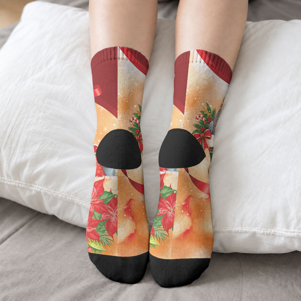 Gang-gang Cockatoo Christmas Australia Crew Socks Aussie Xmas Sock Coquette Bow
