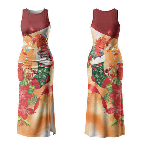Gang-gang Cockatoo Christmas Australia Family Matching Tank Maxi Dress and Hawaiian Shirt Aussie Xmas Sock Coquette Bow