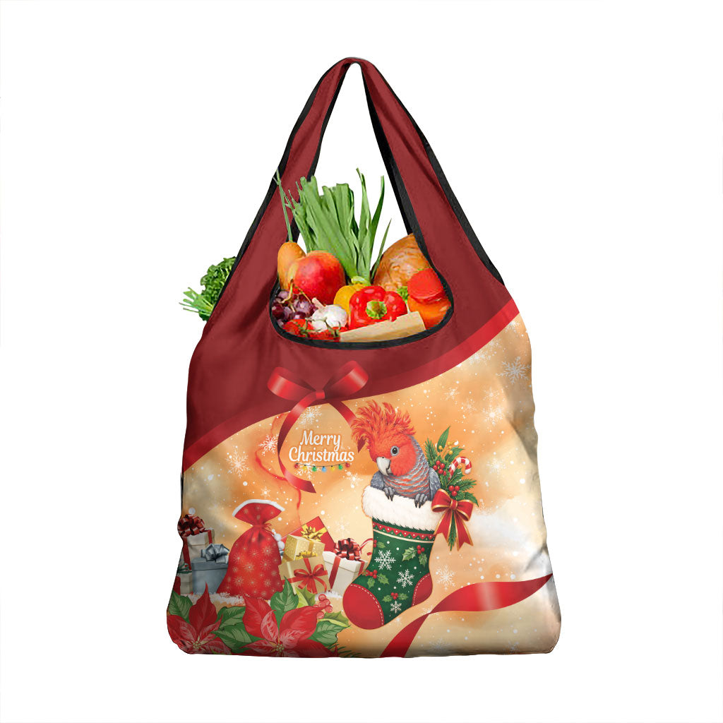 Gang-gang Cockatoo Christmas Australia Grocery Bag Aussie Xmas Sock Coquette Bow