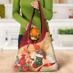 Gang-gang Cockatoo Christmas Australia Grocery Bag Aussie Xmas Sock Coquette Bow