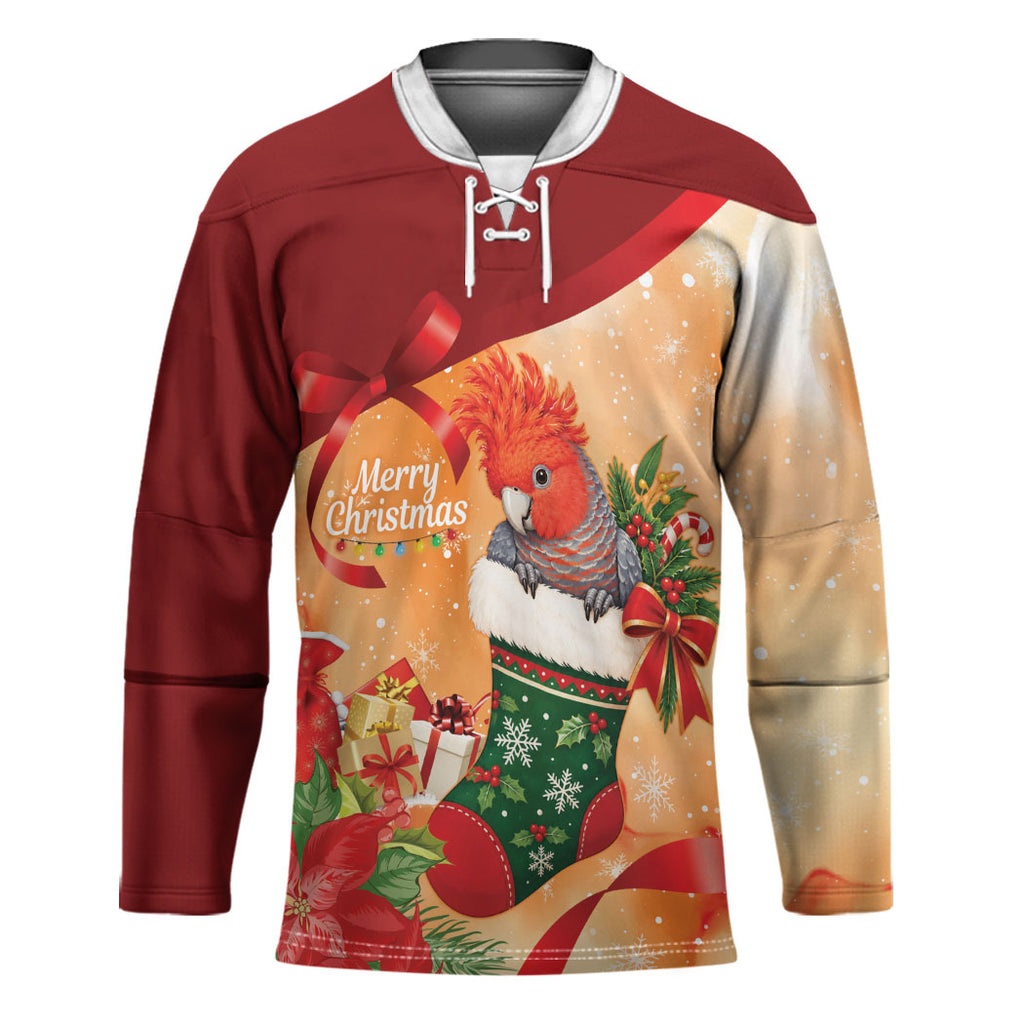 Gang-gang Cockatoo Christmas Australia Hockey Jersey Aussie Xmas Sock Coquette Bow