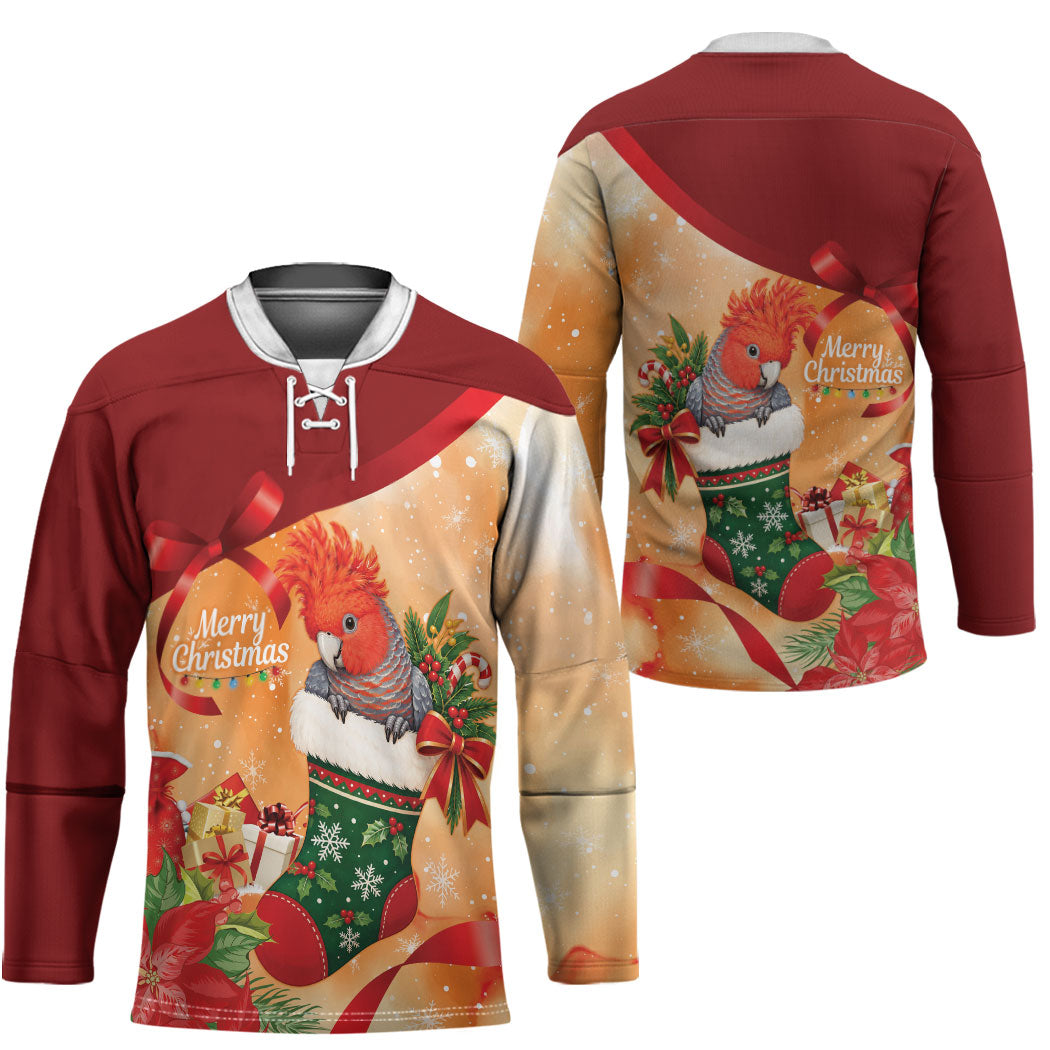 Gang-gang Cockatoo Christmas Australia Hockey Jersey Aussie Xmas Sock Coquette Bow