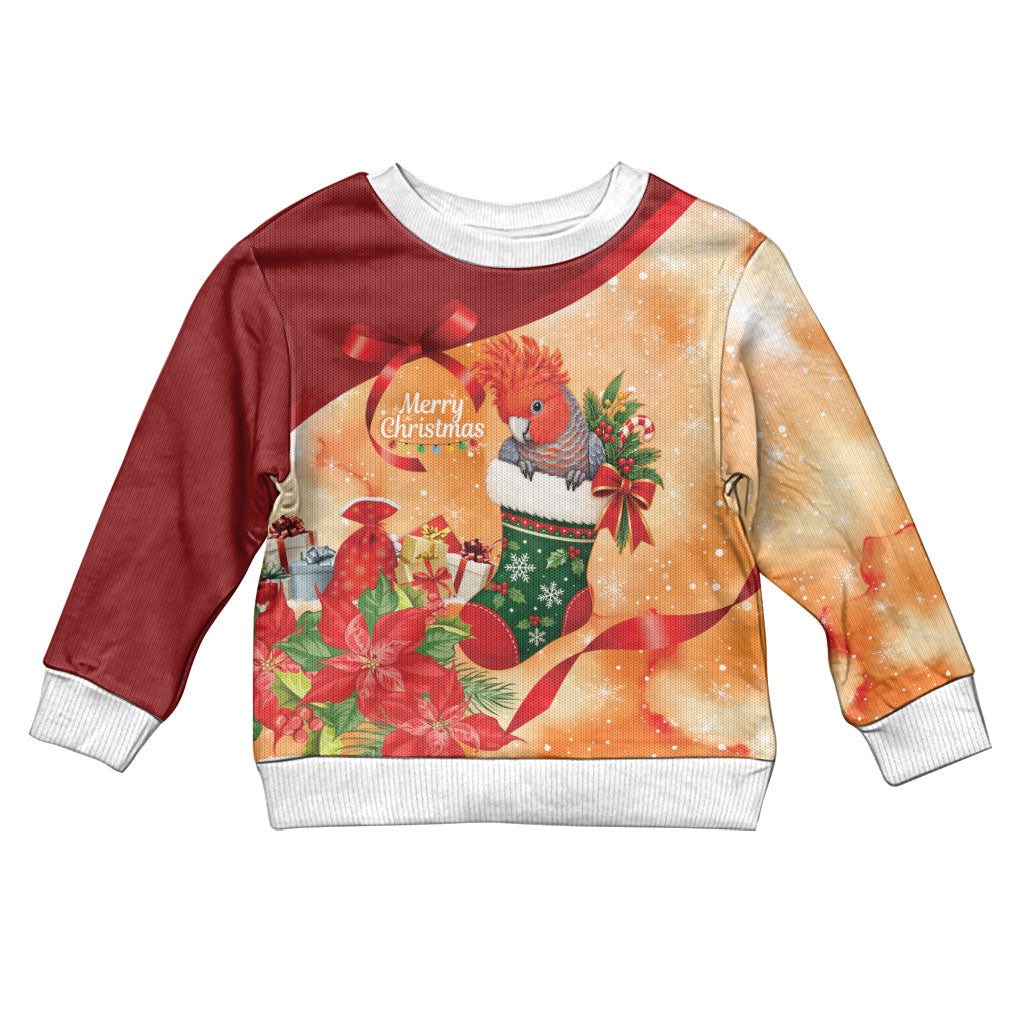 Gang-gang Cockatoo Christmas Australia Kid Ugly Christmas Sweater Aussie Xmas Sock Coquette Bow