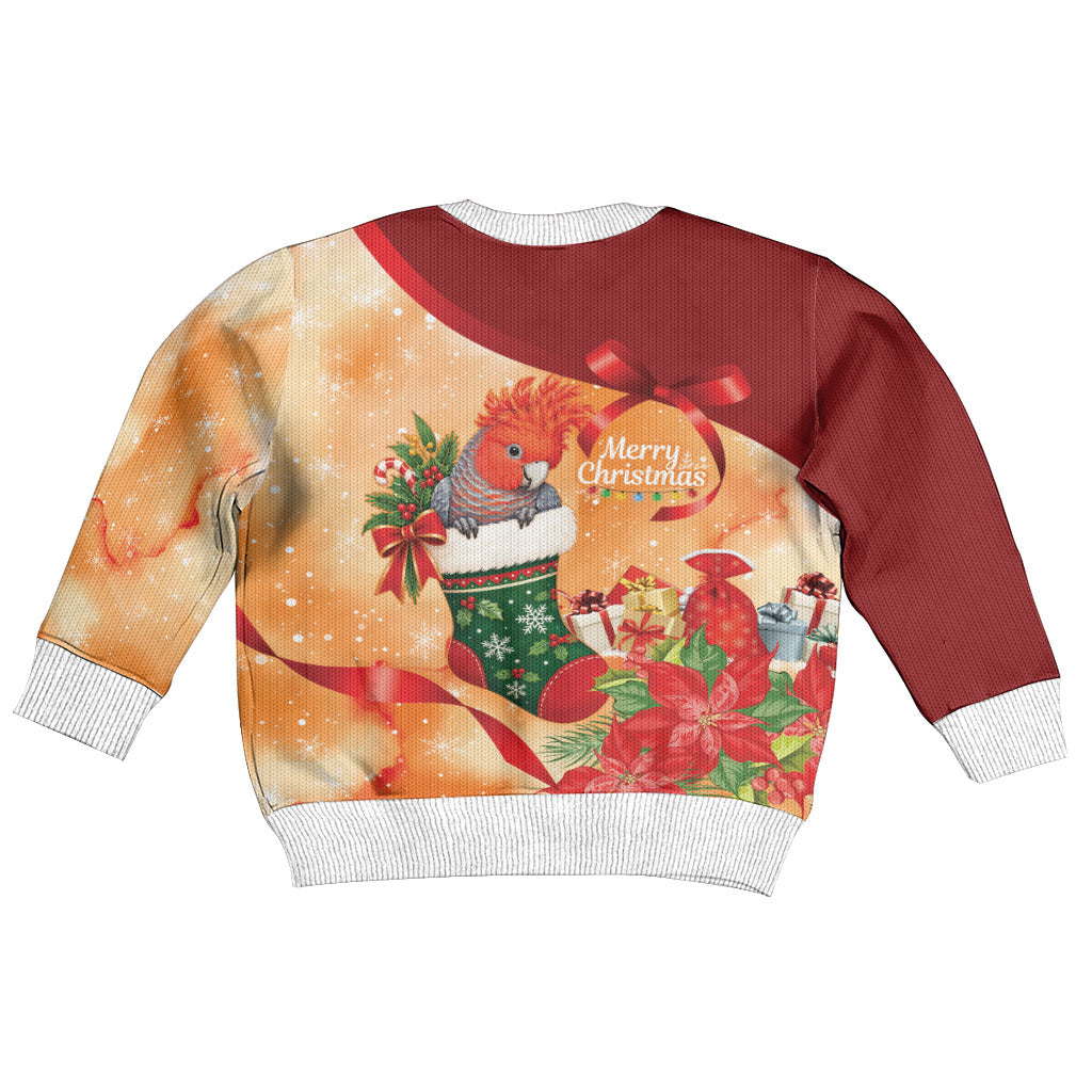 Gang-gang Cockatoo Christmas Australia Kid Ugly Christmas Sweater Aussie Xmas Sock Coquette Bow
